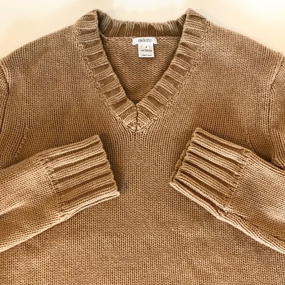 💯 % CASHMERE V-Neck Sweater chunky cable details - Picture 3 of 8